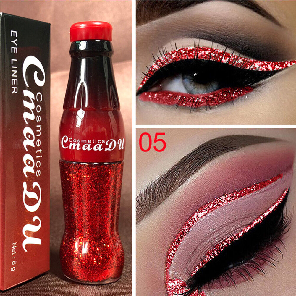 US 4-8 Pack Colorful GLITTER Liquid Eyeliner Set Matte UV Glow Neon Waterproof