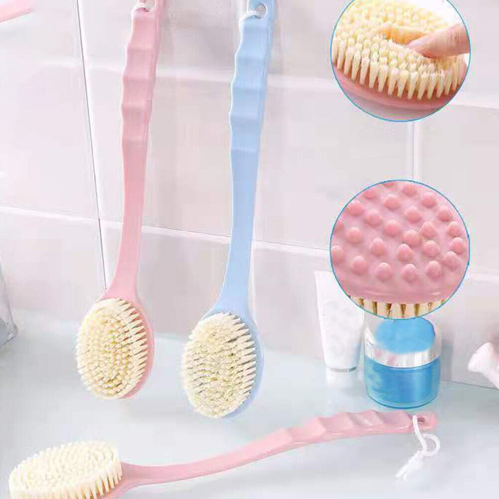 US 2-4Pc Long Handle Bath Brush Back Scrub Scrubber Shower Body Skin Exfoliating