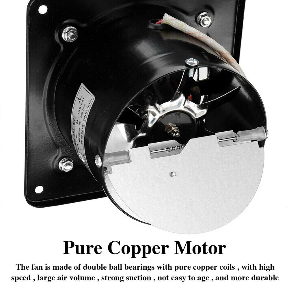US 4~8'' Exhaust Fan Ventilation Extractor Fan Wall-Mounted Blower Anti-backflow
