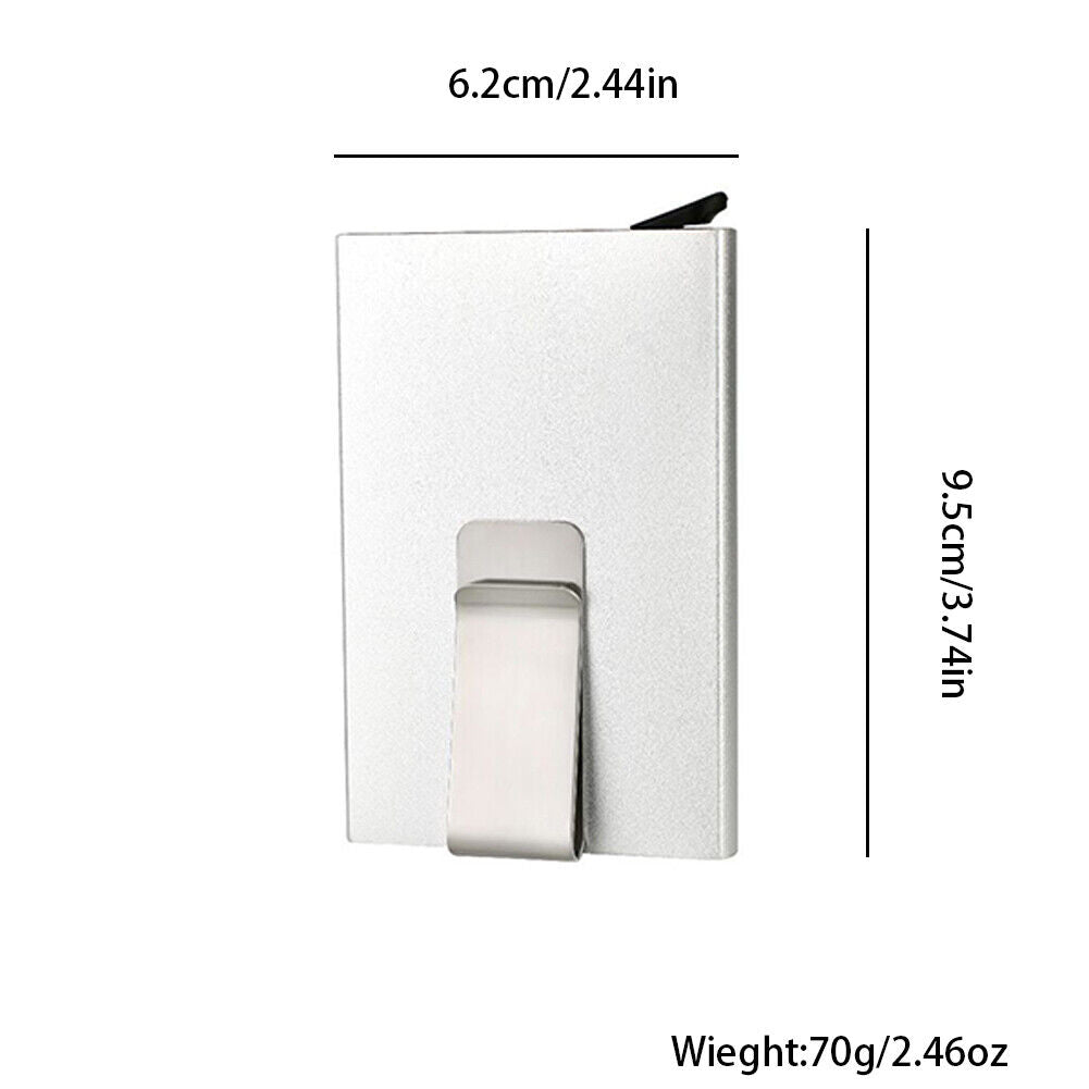 US Mens RFID Blocking Slim Money Clip Carbon Fiber Wallet ID Credit Card Holder