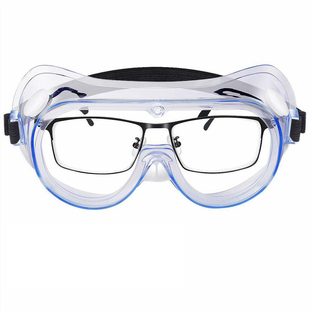 US 2-4 Pcs Safety Goggles Anti-Fog Over Glasses Eyes Protect Lab Work Clear Lens