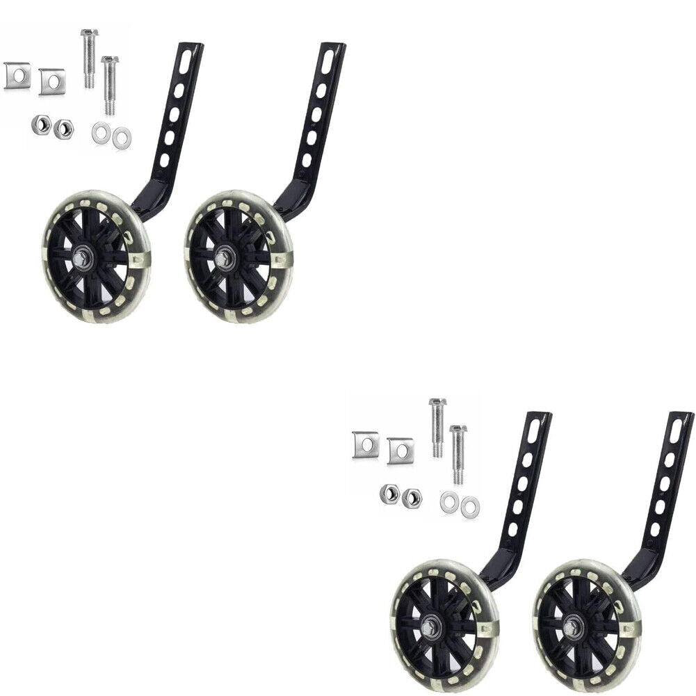 US 2-4 Pcs LED Kids Bike Stabilisers Bicycle Training Wheels Heavy Duty 12"- 20"