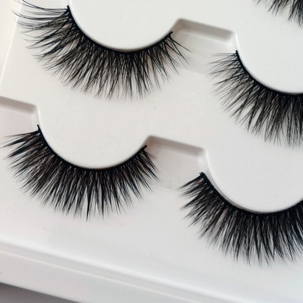 US 6 Pairs Magnetic Eyelashes Set Eyeliner Tweezer Kit False Mink Lashes Black
