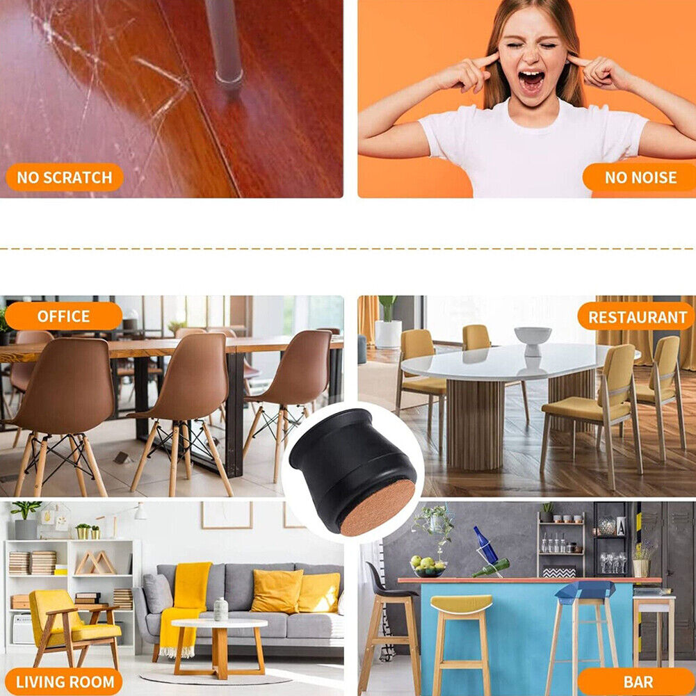 US 24-48 Pcs Furniture Protectors Silicone Chair Leg Caps Feet Cover Pads Table