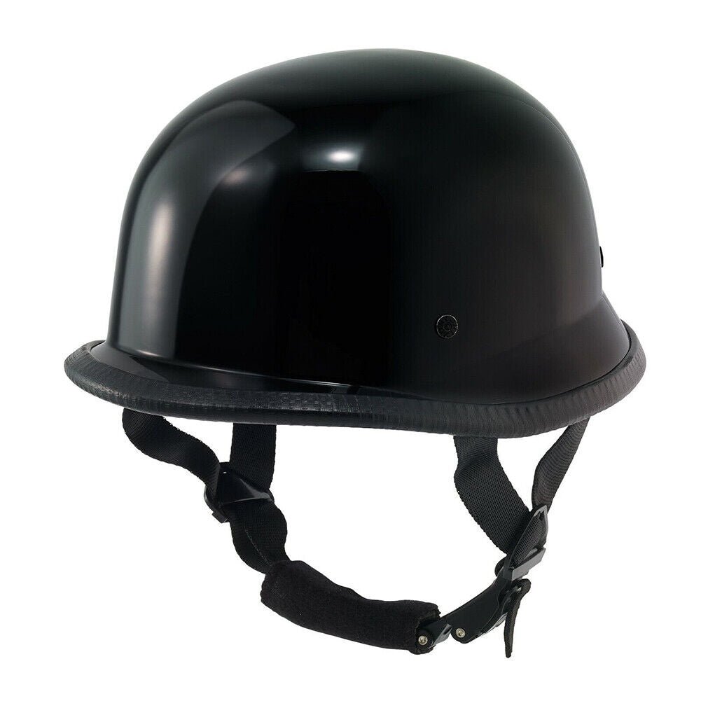 US German Novelty Shiny Black Motorcycle Half Helmet Cruiser Biker S,M,L,XL,XXL