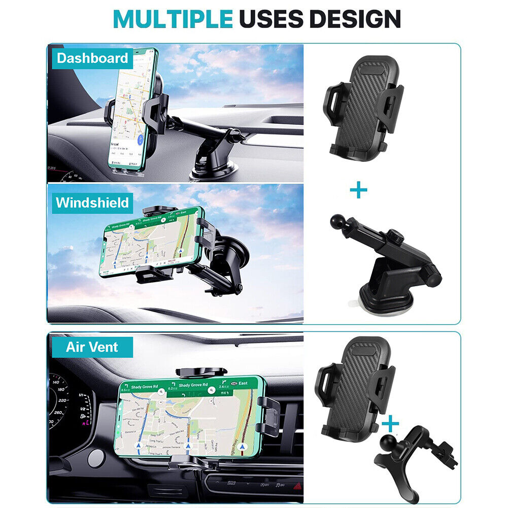 US 1-2 Universal Cell Phone Phone Car Holder Mount Air Vent Windshield Dashboard