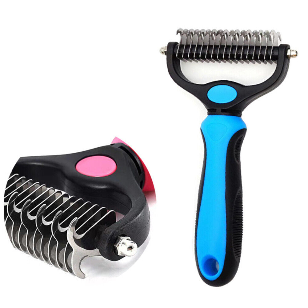 US 2-4 Pc Pet Grooming Brush Dog Undercoat Rake Comb Dematting Deshedding