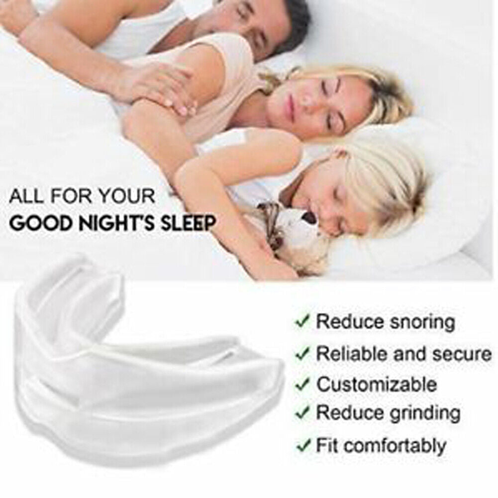 US 2-4 Pc Anti-Snoring Mouthpiece Mouth Guard Grind Stop Sleep Apnea Bruxism Aid
