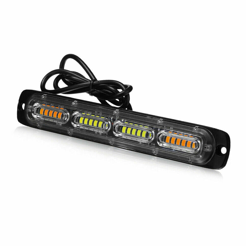 US 1-2 Pc 24V Bright LED Emergency Strobe Lights Warning Amber/White Flash Light