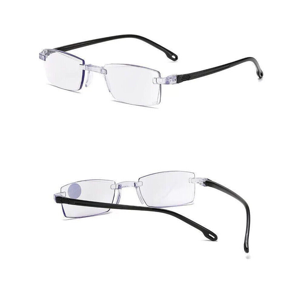 US 5-10 Pc Rectangular Rimless Blue Light Blocking Reading Glasses Unisex Reader