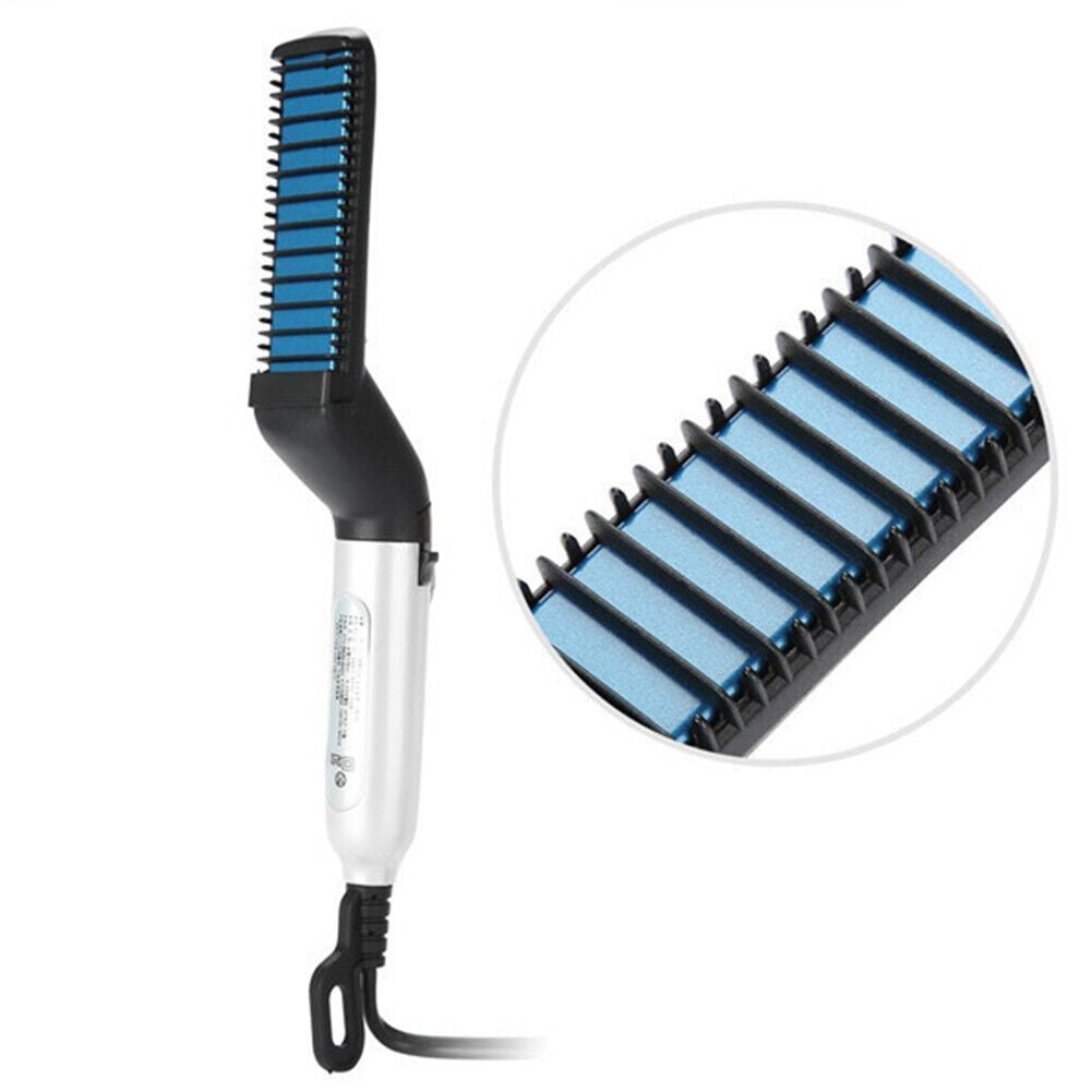 US 1-2 Pack Hair Beard Straightener Men Comb Electric Hot Multifunctional Brush