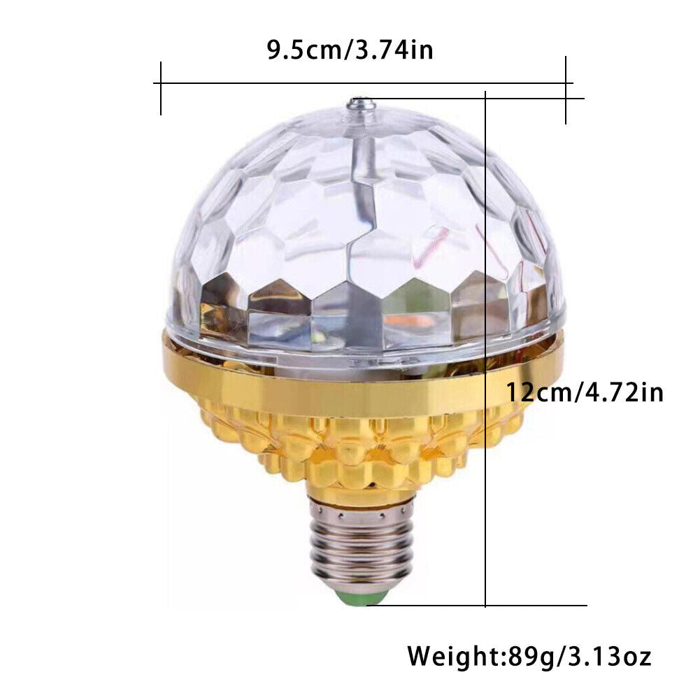 US 1-2 Pack Colorful Rotating Magic Ball Light Colorful DJ Party Bulb Sockets