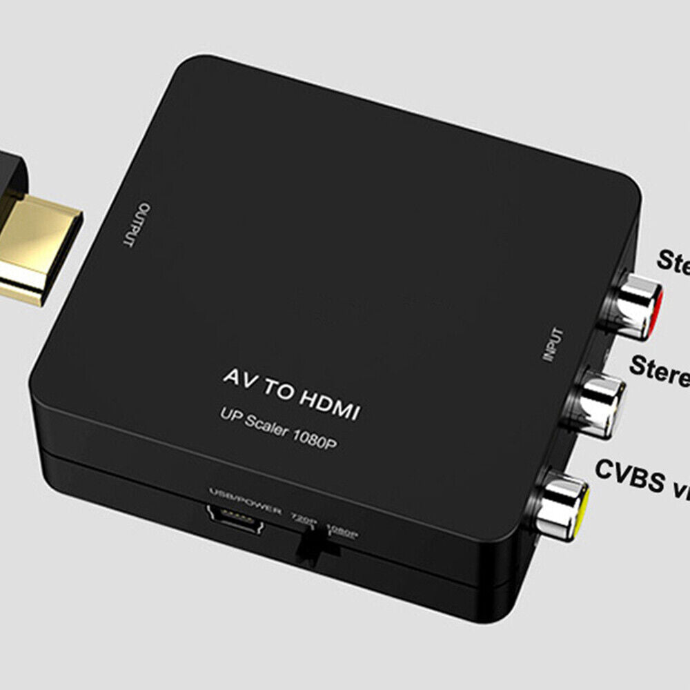 US RCA AV to HDMI HD Converter Composite CVBS Audio Video Adapter Wii NES SNES