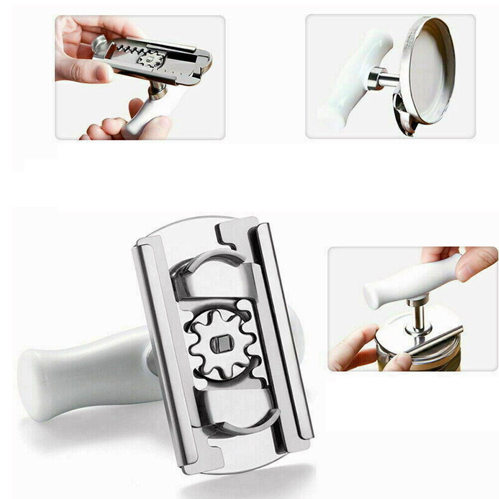 US 1-2 Pc Adjustable Jar Bottle Opener Multifunctional Stainless Steel Grip Tool