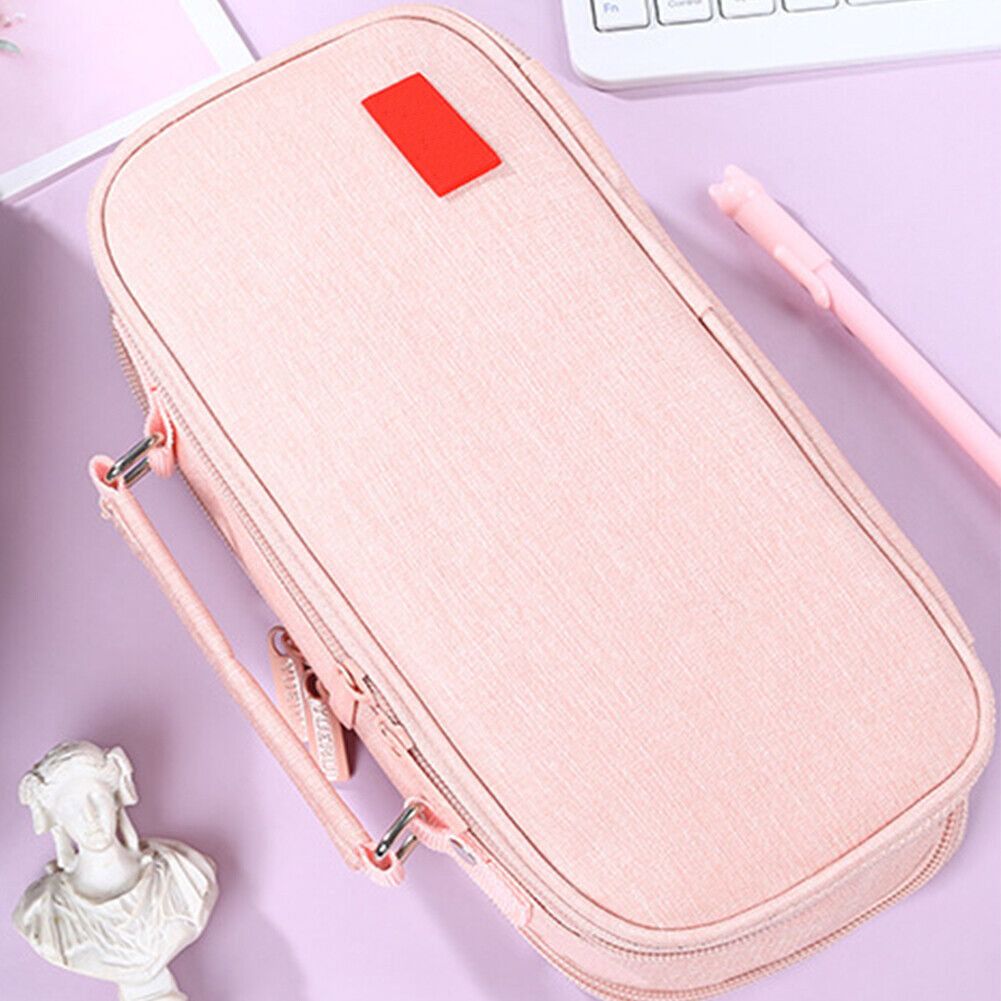 US Pencil Case Pen Pouch Large Capacity Stationery Box Makeup Bag School Student