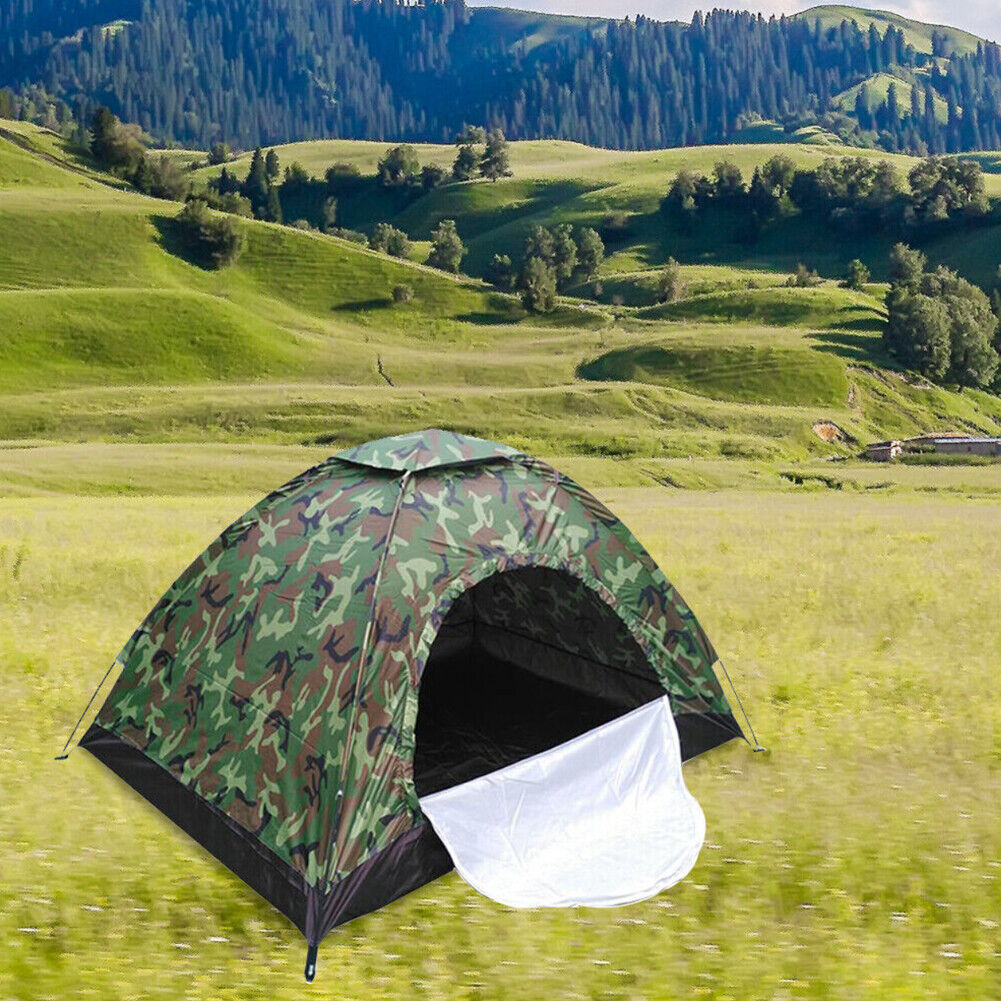 US 1-2 Person Outdoor Camping Tent Waterproof for Family Camouflage Hiking