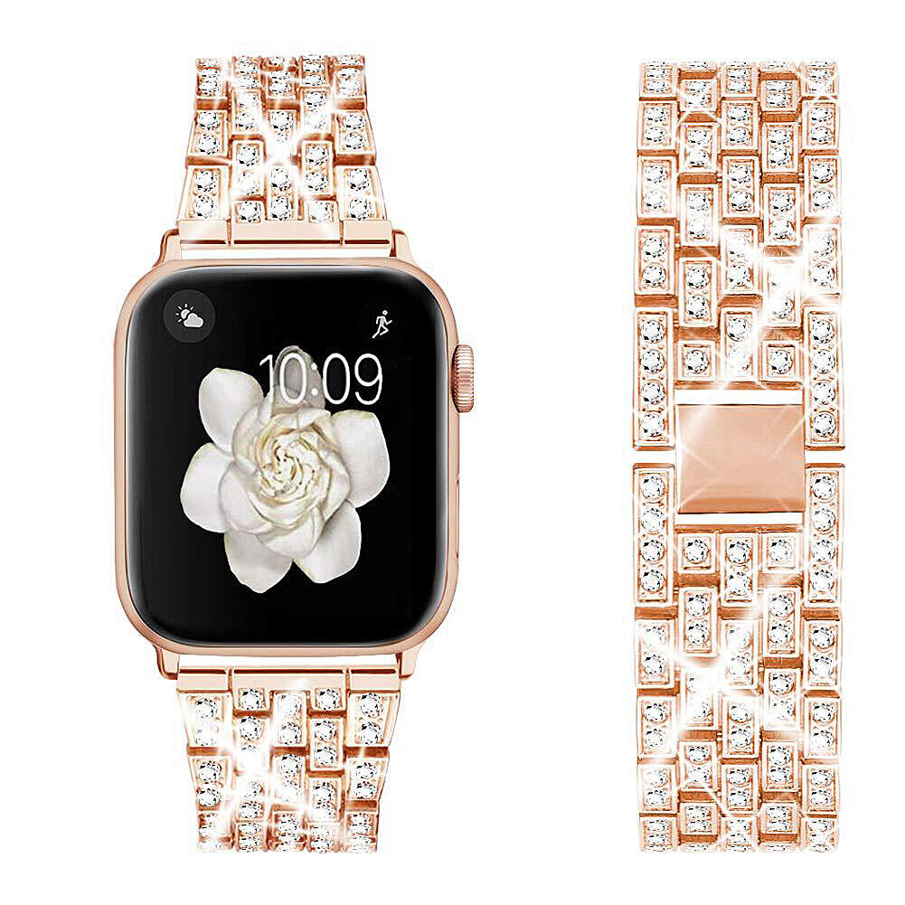 US Luxury iWatch Strap Metal Diamond For Apple Watch Series 1 to 7 38/40/42/44mm