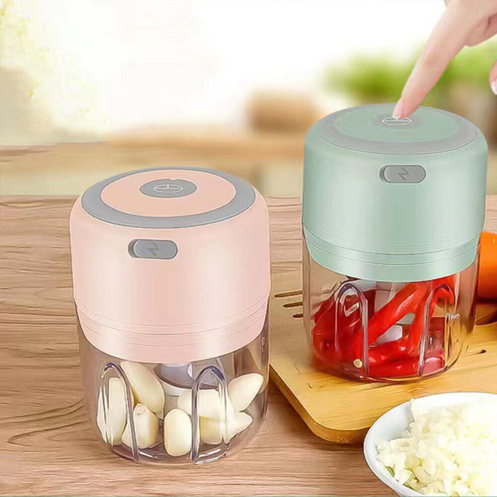 US 1-2 Pc 8.45oz/250ml Electri Mini Garlic Chopper Food Garlic Mincer Vegetable