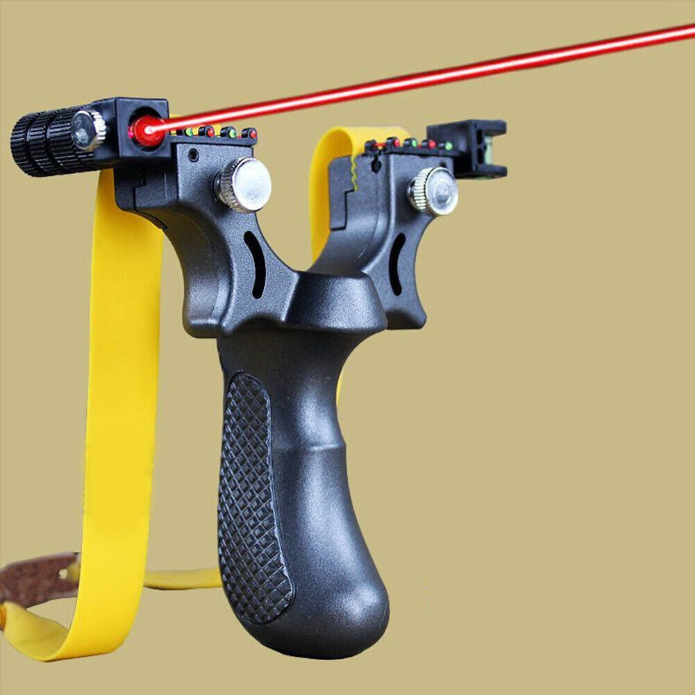 US 2-4 Pcs Professional Catapult Laser Slingshot Hunting Rubber Aim Point Target