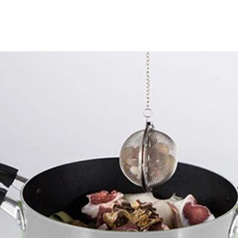 US 1-2 Pc Stainless Steel Mesh Tea Ball Strainer Diffuser Steeper Lock Filtering