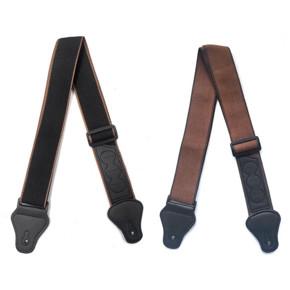 US 2-4 Pcs Adjustable Soft Guitar Strap Nylon Pick Electric Guitar Bass Holder