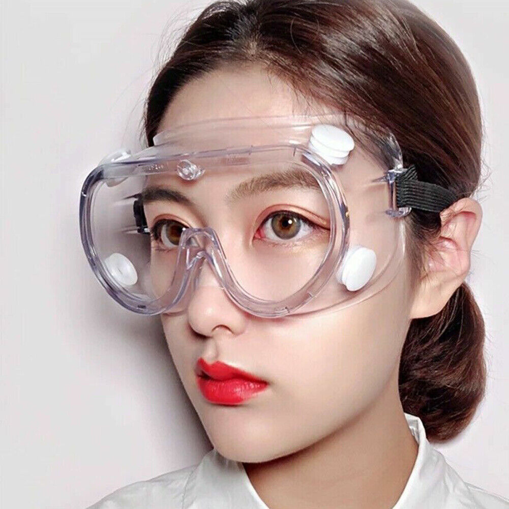 US 2-4 Pcs Safety Goggles Anti-Fog Over Glasses Eyes Protect Lab Work Clear Lens