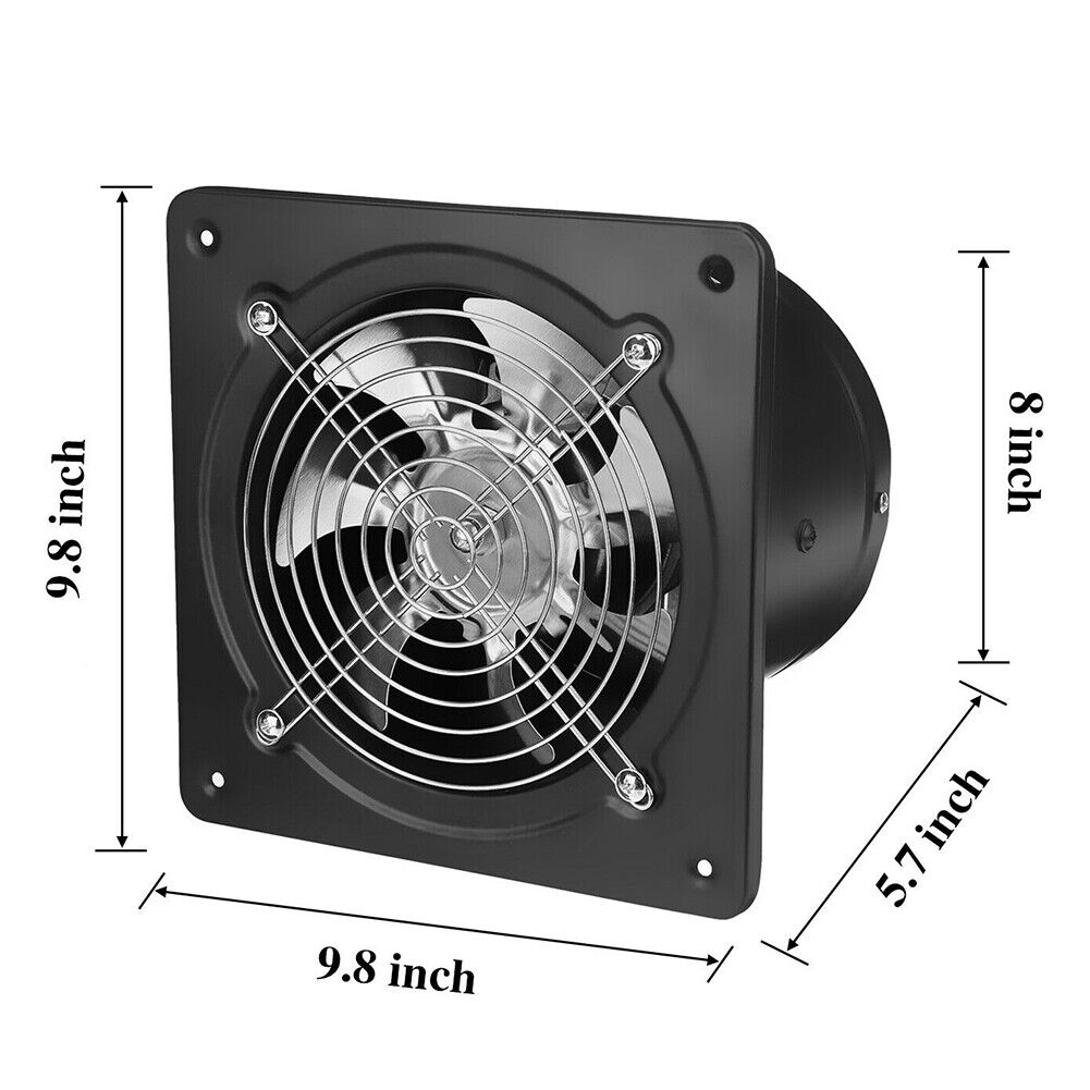 US 4~8'' Exhaust Fan Ventilation Extractor Fan Wall-Mounted Blower Anti-backflow
