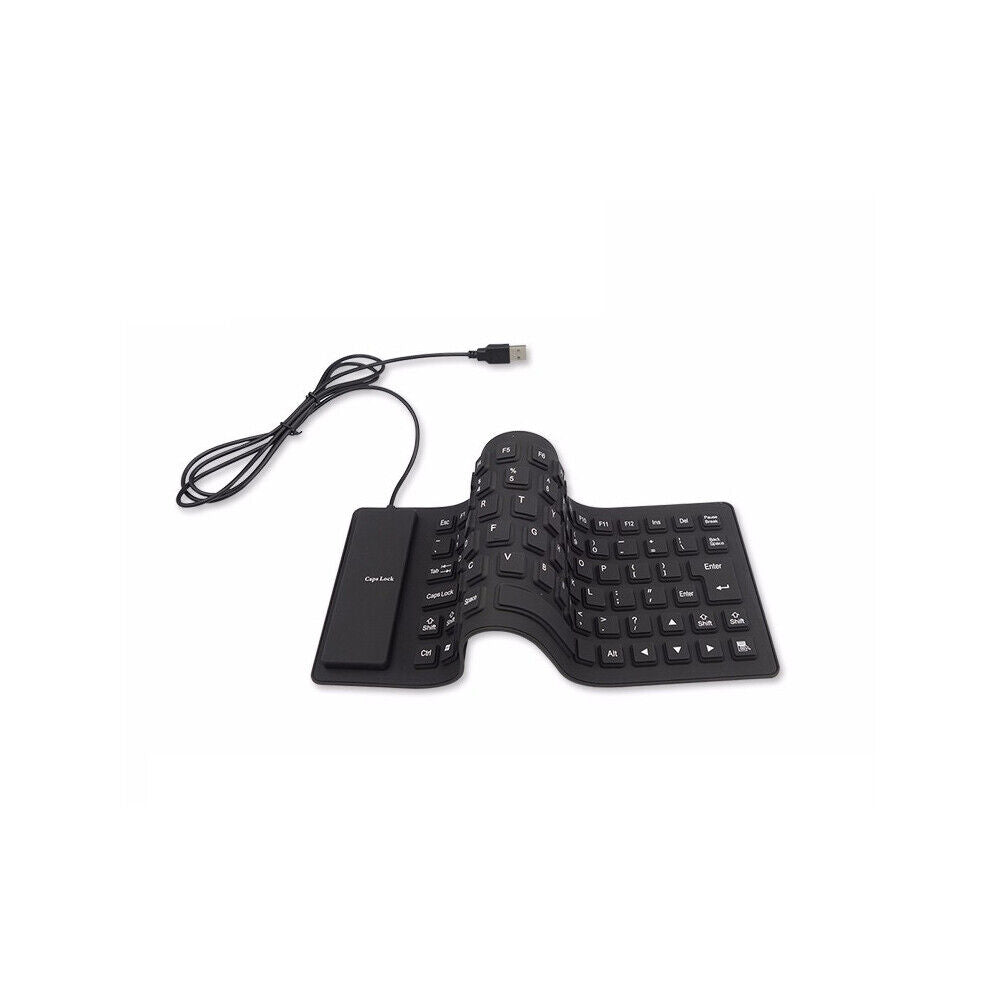 US 1-2 Pc Waterproof Silicone Keyboard Foldable Flexible USB Dustproof Full Size