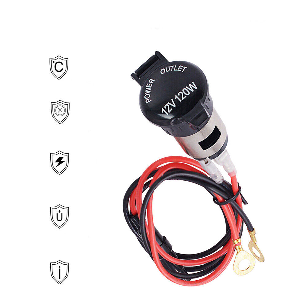 US 2-4 Pc Power Socket Outlet Plug Accessories+Line 12V Car Boat Tractor Lighter