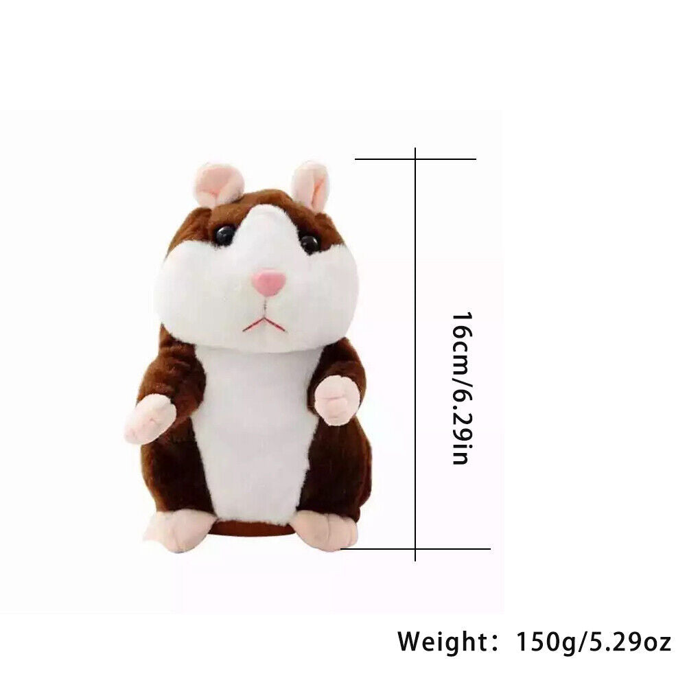 US 1-2 Pack Talking Speaking Hamster Plush Toy Voice Repeating Sound Record Gift