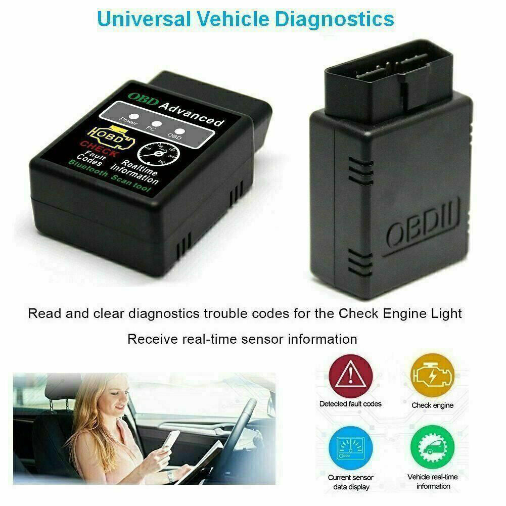 US 1-2 Pack OBD2 Code Scanner Mini ELM327 V2.1 Bluetooth OBDII Diagnostic Tool