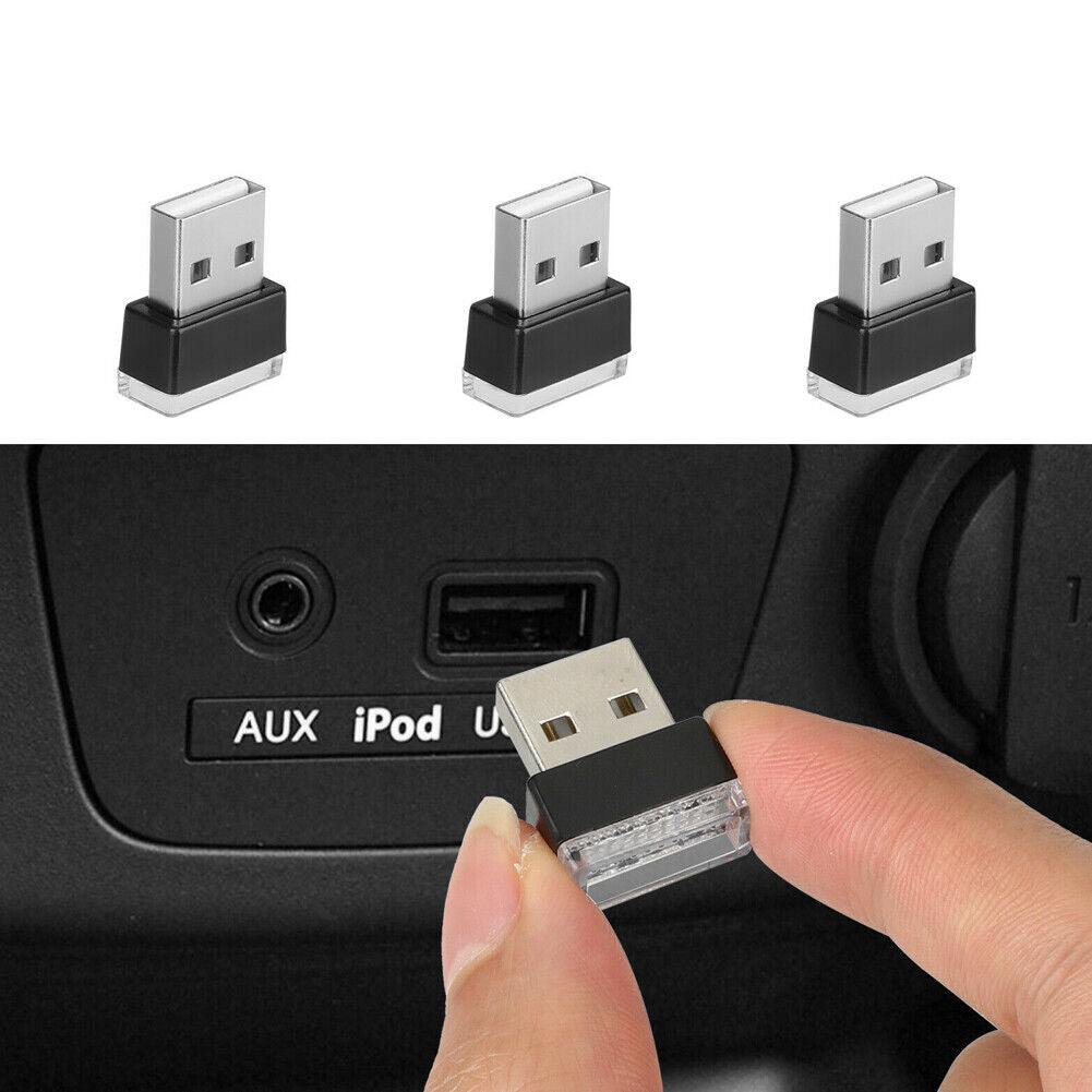 US 6-12 Mini White Blue Yellow Red Green LED USB Car Interior Atmosphere Light