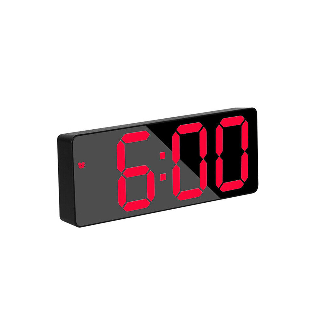 US 1-2 Pc Digital LED Desk Alarm Clock Large Mirror Display USB Temperature Mode