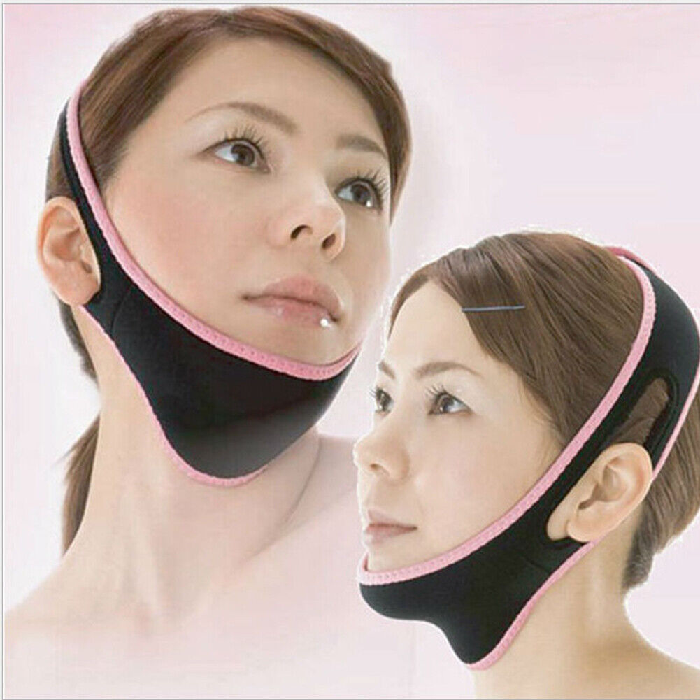 US 1-2 Pack V Line Lifting Mask Slimming Double Chin Reducer Belt Sagging Face