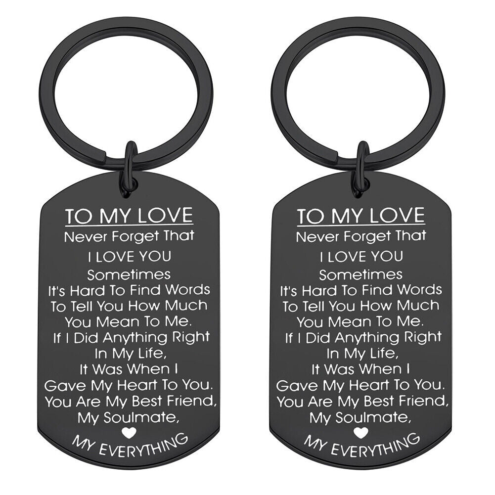 US 1-2 Pack Valentine's Day Gift For Girlfriend Wife Keychain & Necklace To Tag