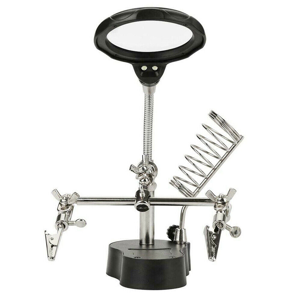 US 1-2 Pc Helping Hand Magnifier Work Station Soldering Solder Iron Stand Holder