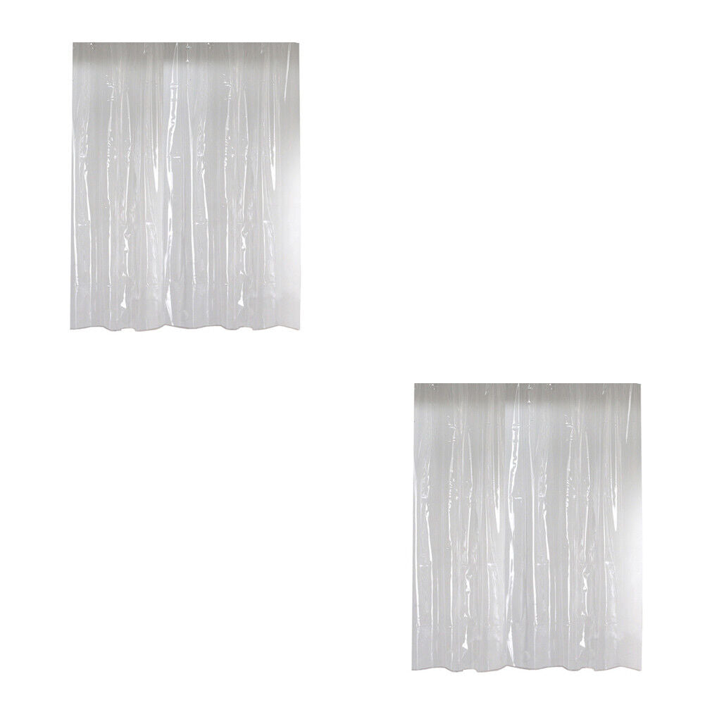 US 2 Pc Waterproof Clear Shower Curtain Liner Cute Lightweight Bathroom Magnet