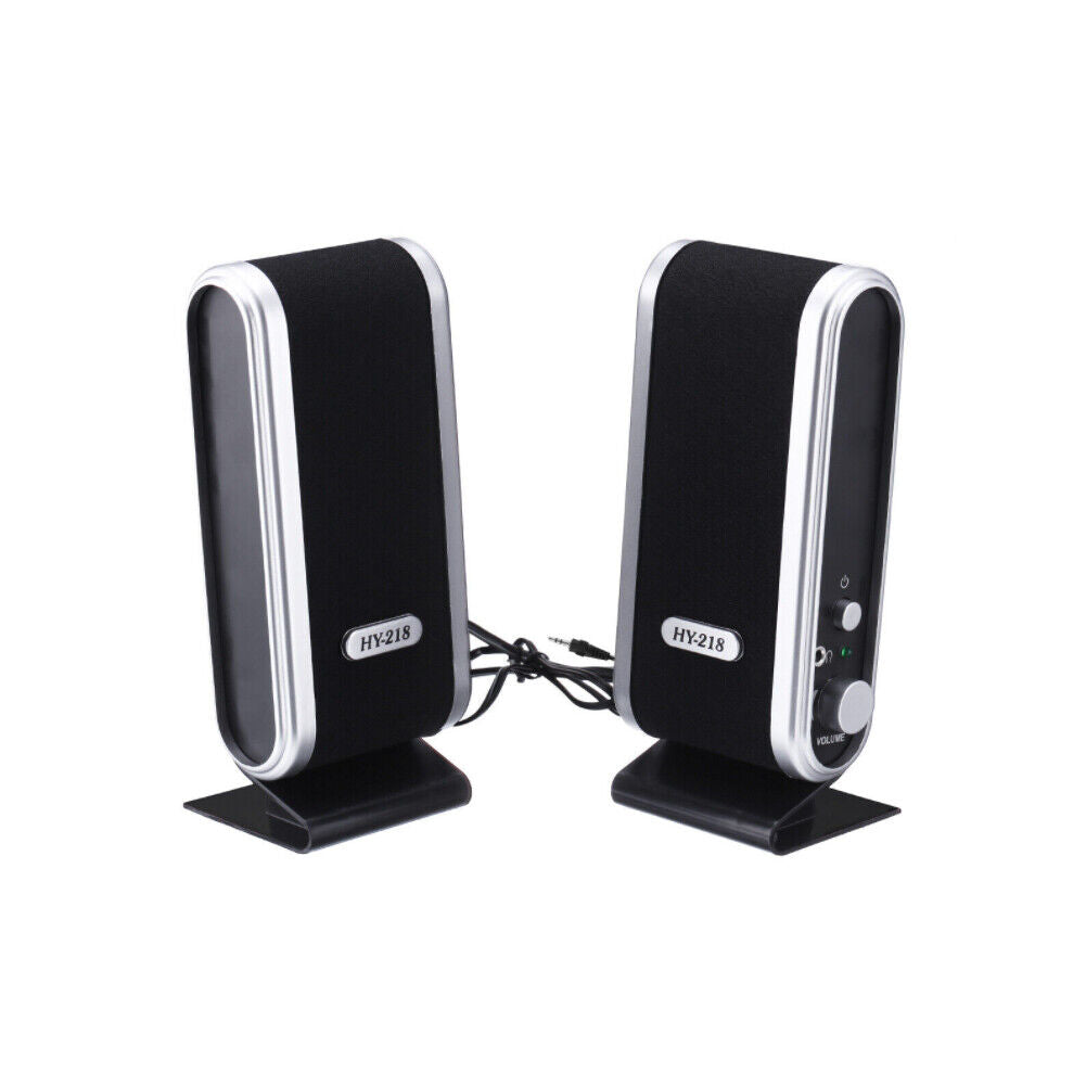 US 1-2 Pc USB Power Stereo Speaker System 3.5mm Jack For Desktop Laptop Computer