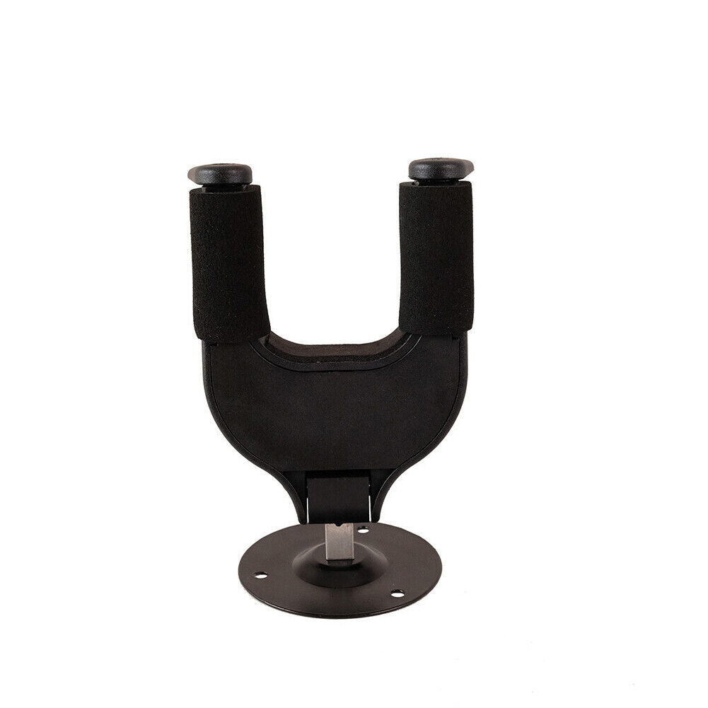 US 1-2 Pc Guitar Wall Hanger Mount Stand Guitar Black Stand Wall Mount Auto Lock