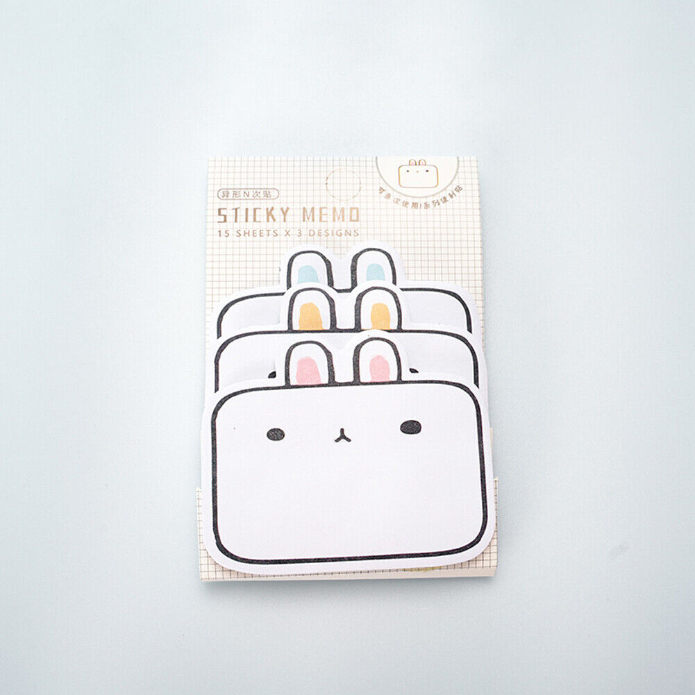 US 6-12 Pc (270-540 Pages Total) Sticky Notes Animals Shape Self-Stick Memo Pads