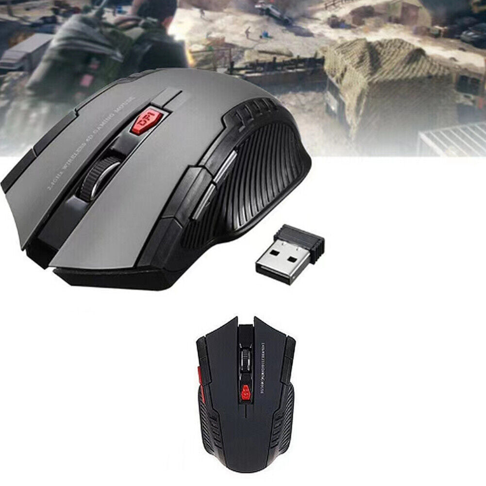 US 2-4 Pack 2.4GHz Wireless Gaming Mouse USB Receiver Optical Laptop Computer