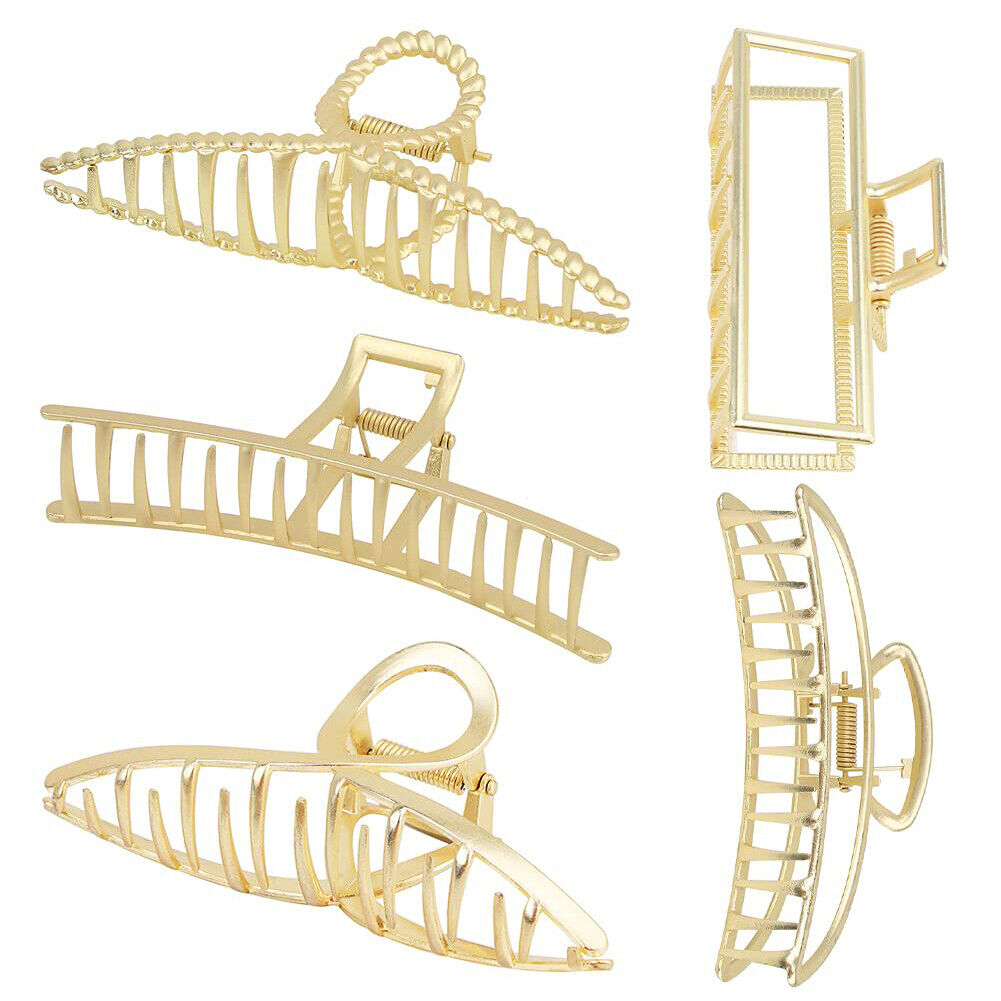US 5-10 Pack Metal Jumbo Hair Claw Clip Large Strong Hold for Thick Hair Nonslip