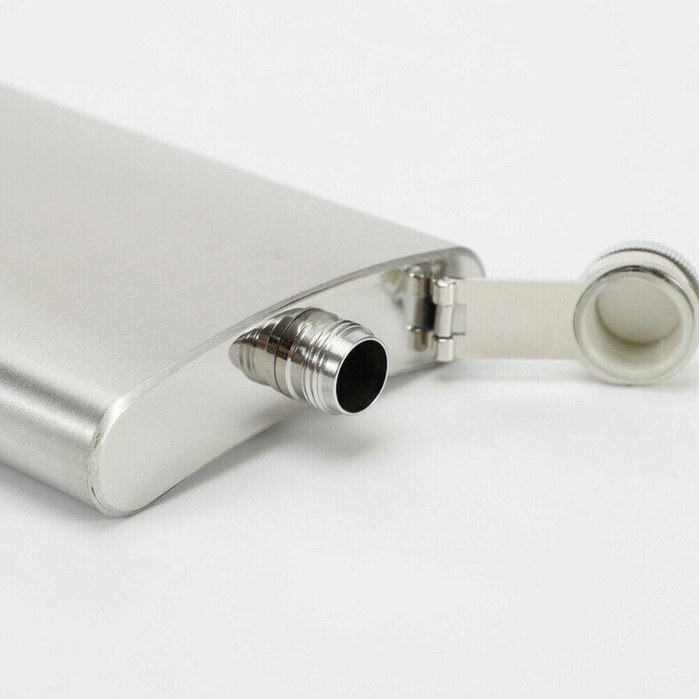 US 1-2 Pcs 7/10 Oz Liquor Pocket Hip Flask Leak-Proof Drinking Stainless Steel