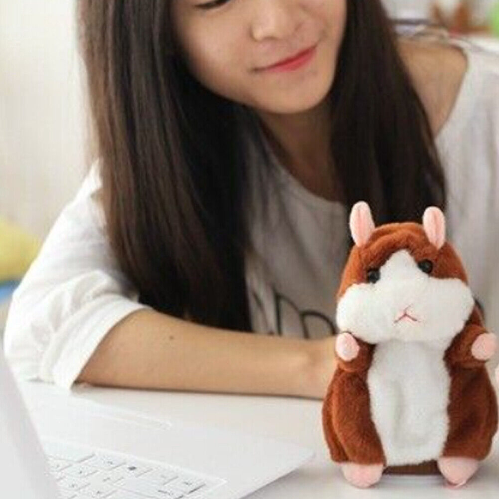 US 1-2 Pack Talking Speaking Hamster Plush Toy Voice Repeating Sound Record Gift