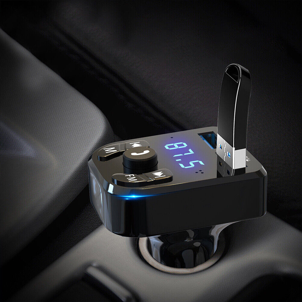 US 1-2 Pc Bluetooth 5.0 FM Transmitter Car Adapter 2-USB PD Charger Wireless AUX