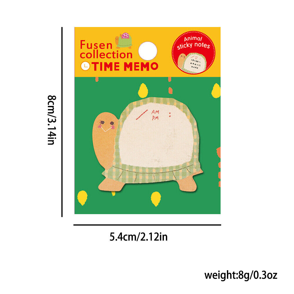 US 16-32 Pcs (320-640 pages Total) Sticky Notes Cute Animal-Shaped Bookmark Pads