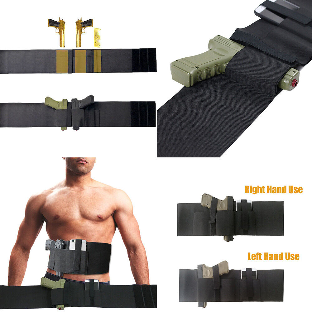 US Tactical Belly Band Holster Men's Waist Pistol Gun Pouch Carry Concealed
