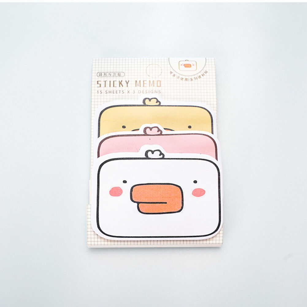 US 6-12 Pc (270-540 Pages Total) Sticky Notes Animals Shape Self-Stick Memo Pads
