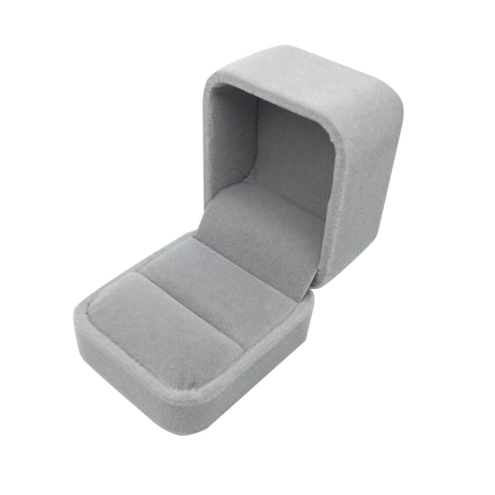 US 1-2 Pack Jewelry Box Set Velvet Jewelry Ring Gift Single Ring Flocking Boxes