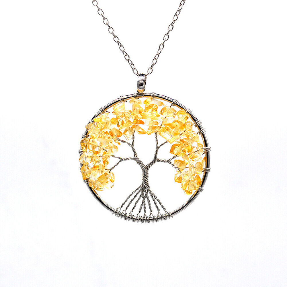 US Seven-Chakra Tree of Life Healing Energy Pendant Crystal Meditation Necklace